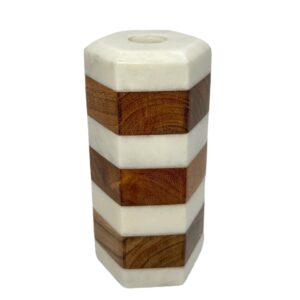 Marble and wooden Candle Holder