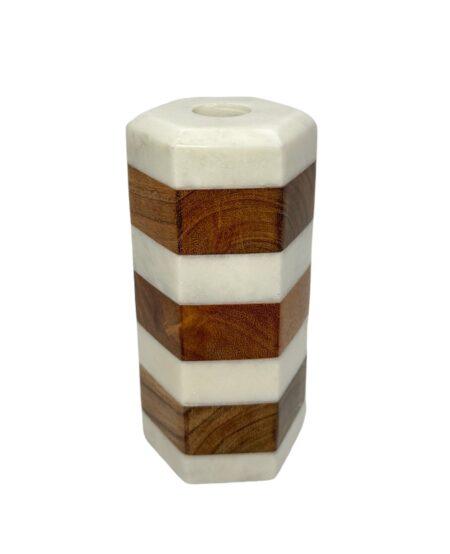 Marble and wooden Candle Holder