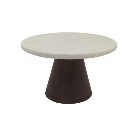 Marble and wood cake stand