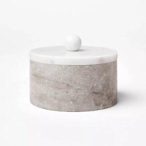 Beige and White Marble Box