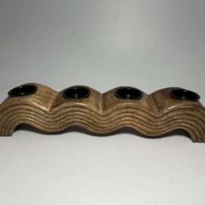 Carved Wooden Candle Holder