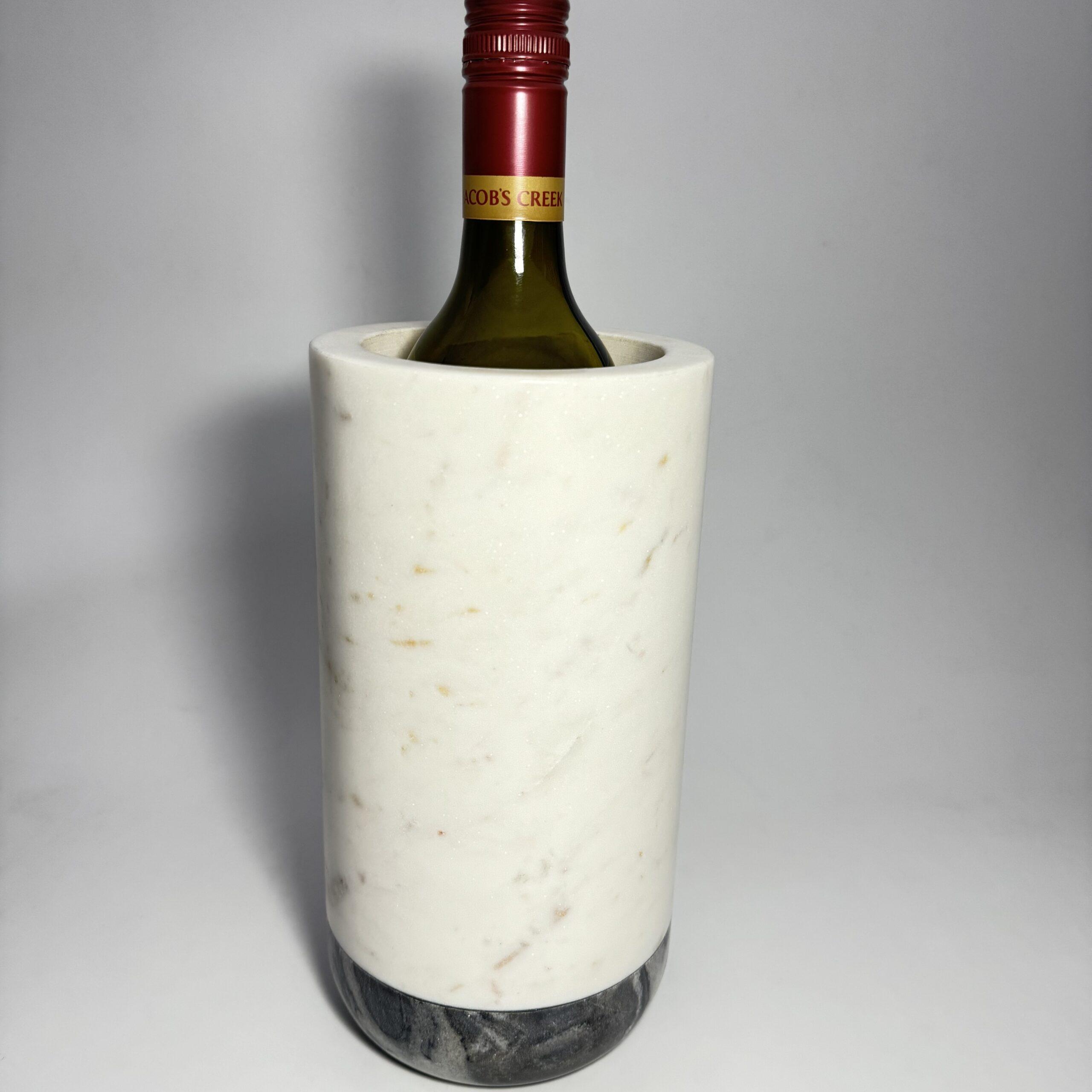 Marble white and black wine cooler