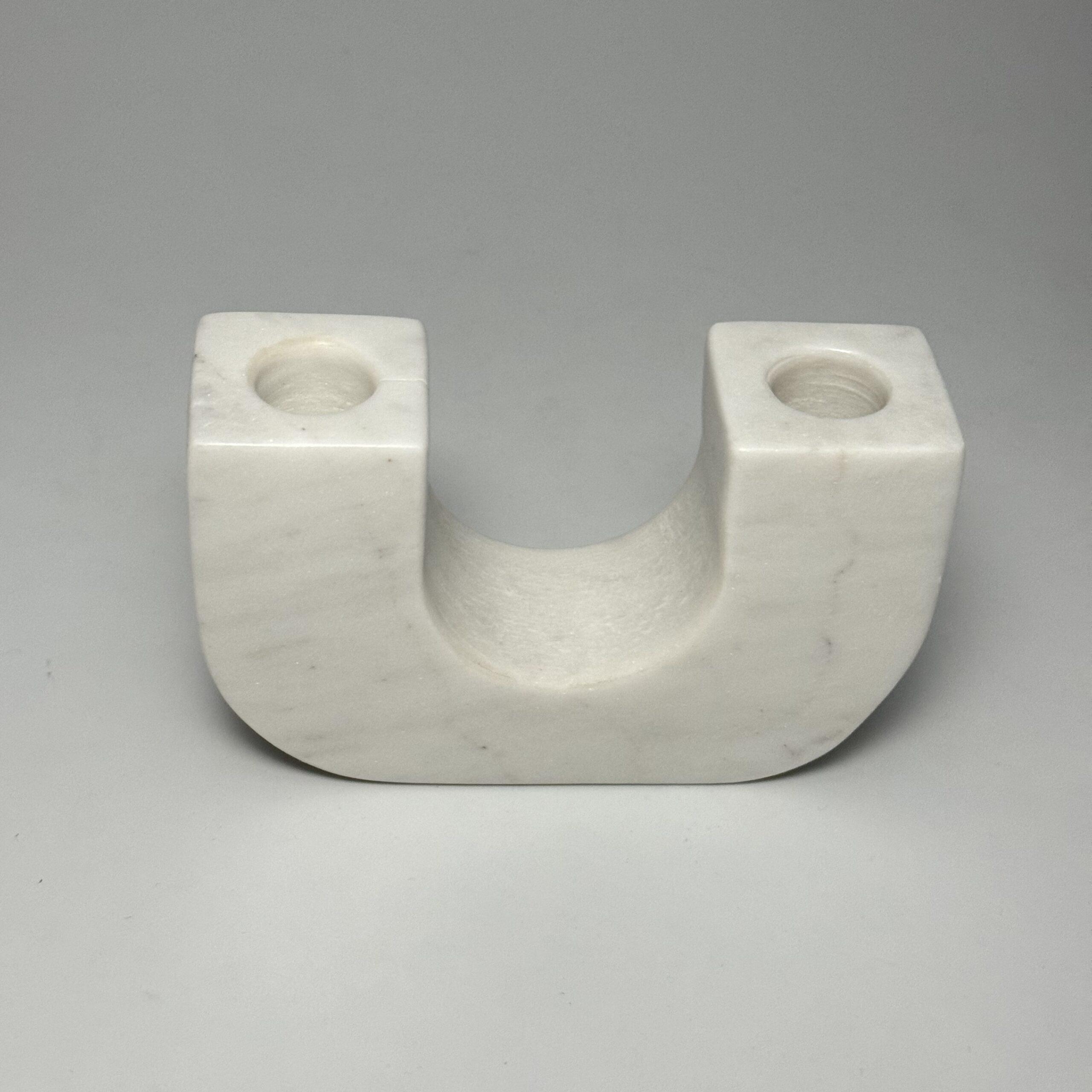 White Marble Candle Holder